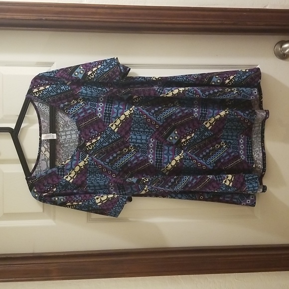 🌸2 for $15🌸 LulaRoe Purple and Blue Print Flowy Tunic Top - Picture 1 of 8